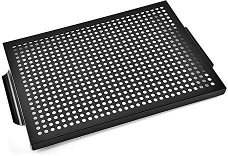 DUOER Antihaft-Grillpfanne Barbecue Tray Rechteck Gemüse Barbecue Bakset Garbehälter Grill Platte Outdoor-Camping-Picknick