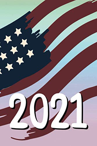 Jahreskalender 2021: Deutscher Kalender 2021 mit stylischer US-Flagge