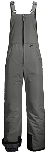 GEMYSE Pantalon de Ski pour Homme Imperméable avec Bretelles Réglables Salopette d'hiver Snowboard Coupe-Vent pour Randonnée(Gris Moyen Pure,2XL)