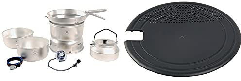 Trangia 25 Cookset With Gas Burner & Kettle & 25 Series Multi-disc - Silver, Size 25