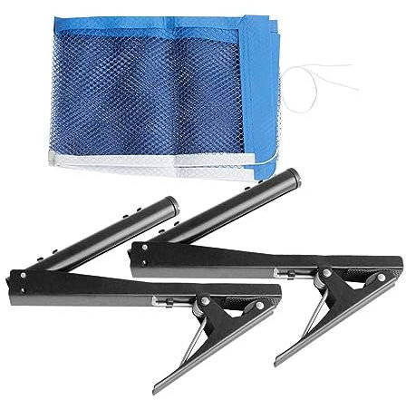MiOYOOW Table Tennis Net Post Set, Ping Pong Net Collapsible Table Tennis Clamp Stand for Indoor Outdoor Sports Training