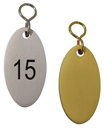Hotelanhänger-65 x 30 x 5 mm-Aluminium silber oder goldfarbig-Mit,oder ohne Gravur-Schlüsselanhänger-Keyholder-Schlüssel-Keyrings (698 A Alu.silber bis 3 Zahlen Gravur)