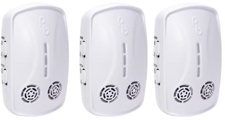 Pestbye® Advanced Whole House Rat and Mouse Repellent - Ultrasonic Electromagnetic Repeller - Get Rid of Mice & Rodents Humanely - Set of 3