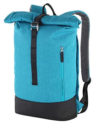 Von Cronshagen Rucksack Tjark 16l | sportlicher Daypack mit Laptopfach | Rolltop Rucksack passend für Notebooks bis 15 (petrol/black)
