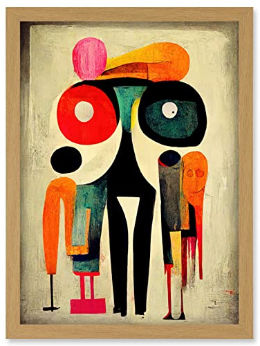 Doppelganger33 LTD Abstract Colourful Pop Art People Artwork Framed Wall Art Print A4