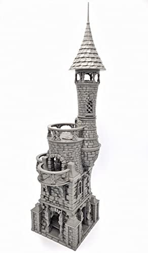 QP3D – Raven Tower House – Fantasy Building Terrain Scenery for Tabletop & RPG 28-32mm Miniatures Wargame Props DND D&D, 3D Printed and Paintable