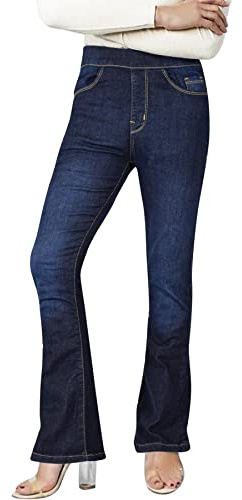 A2Z Ladies Denim Stretch Flared Bell Bottom Jeans Lightweight Fashion Pants | Comfort Fit Trendy Womens Trousers Casual Everyday Wear Flared Leg Style