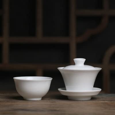 TEPOK 50 ml Teetasse, weiße Porzellanterrine mit Deckel, Teegeschirr, Reise-Kung-Fu-Tee-Set, chinesische Schalen