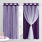 NICETOWN Blackout Curtains for Bedroom - Star Cut Out Nursery Purple Thermal Eyelet Window Treatment Curtains with Voile for Boys Girls Kids Room Decoration, 2 Panels, W52×L63 Inch (132x160 cm)