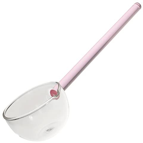 SHERCHPRY Glass Ladle, Sauce Ladle, Serving Ladle, Soup Ladle, Sauce Ladle, Teaspoon, Ladle, Gravy Boat, Sauce Spoon for Kitchen, Soup, Bowle, Sauce, Drinks, Tea, Coffee, Pink (528659W10E)