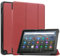 SATURCASE Funda para Amazon Fire HD 8 2022 / HD 8 Plus 2022 (12ª generación), piel sintética con tapa y soporte plegable, delgada, luz automática, encendido y apagado (claret)
