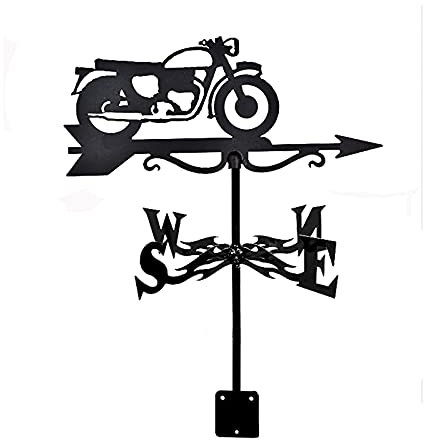 Wetterfahne Motorrad Kultivator Kunst Dekor Edelstahl Wetterfahne Messwerkzeuge Wetterhahn Richtungsanzeige für Garten Terrasse Hof Dekoration (Motorrad)