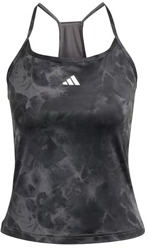 adidas Damen Train Essentials AOP Flower Tie-Dye Tank Top Tanktop, Grey Five/Carbon, L