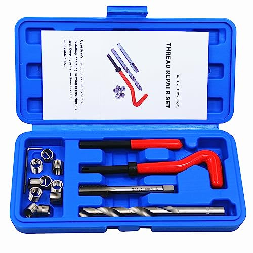 BestsQ kit de réparation de Filetage de Type Helicoil 15 pièces M10x1.25MM