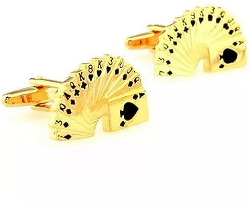 YAHOYA Herren Casino Manschettenknöpfe Qualität Messing Material Silber Farbe Poker KA Design Manschettenknöpfe