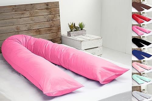 LANDSTER Schwangerschaftskissen Seitenschläferkissen Schlafkissen Ganzkörperkissen Stillkissen Pregnancy Pillow Body Pillow U förmiges Kissen mit Kissenbezug (U-Förmiges, Fuchsie)