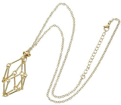 EXCEART Schnur Steinhalter Halskette DIY Schmuck Kristallhalter Verstellbare Schnur Käfig Kupfer Quarz Kristall Stein Anhänger Schnur Halskette für Halskette Schmuck Anhänger Gold