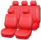 Flying Banner Universal Carbon Fibre Leather Car Seat Covers Airbag Compatible Seat Protector (Full Set, All Red)
