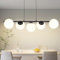 ZMH Pendelleuchte Esstisch Hängeleuchte Schwarz - E27 Glas Hängelampe 5-Flammig Esszimmerlampe Modern 150CM Höhenverstellbar Esstischlampe für Esszimmer Wohnzimmer Bartheke I ohne Leuchtmittel