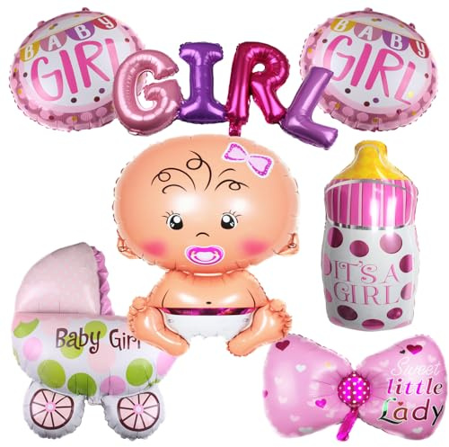 Baby Shower Dekoratione Mädchen It's a Girl Girlande Dekorations Babydusche Party Rosa Baby Shower Dekoration Gender Reveal Party Deko Babyparty Deko Mädchen Babyparty Deko Mädchen Babyflasche