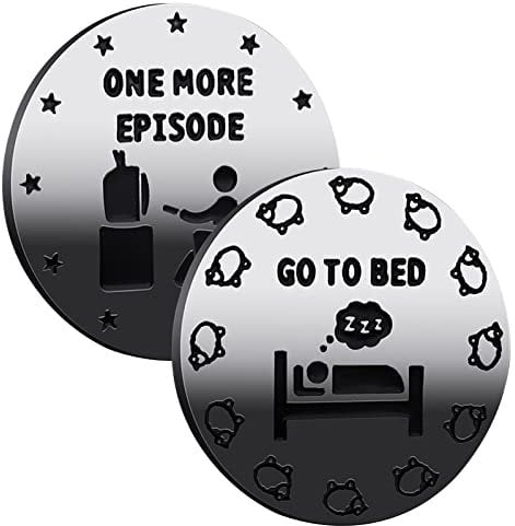 Goowafur Spiel-Entscheidungsmünze,Entscheidungsträger-Münze,Lustige Schicksalsmünze, Entscheidungsmünze, Geschenk, Gamer-Entscheidungsmünze - Go to Bed 1 More Episode Parent Decision Coin für Söhne