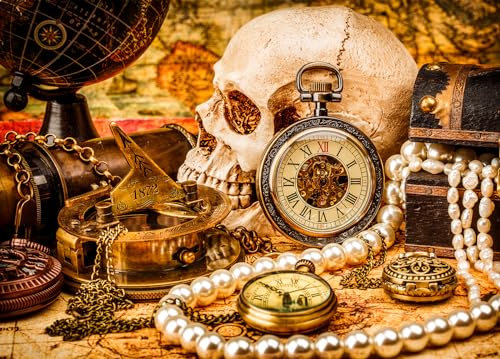 HUADADA Puzzle 1000 Teile, 1000 Teile Puzzle für Erwachsene und Kinder, Impossible Puzzle, Puzzle-Geschenk, Geschicklichkeitsspiele, Clevere Rätsel, Puzzle Farbenfrohes, Puzzle mit Schatzkarte-Motiv