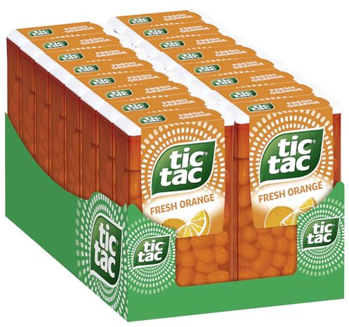 tic tac Orange – Dragees mit Orangen-Geschmack – 16 x 54 g Packungen