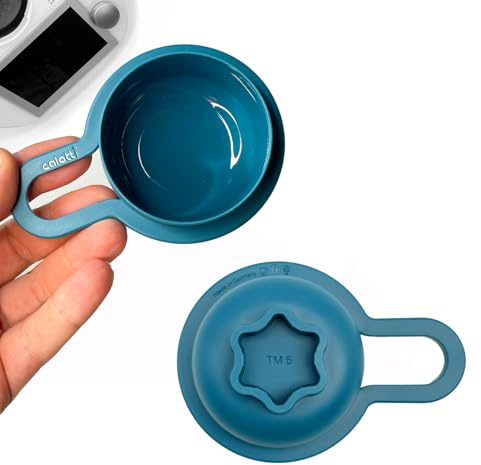 Calotti® Cup mit Mehrfachfunktion, 2 Stück: Messbecher, Deckelverschluss und Teigblume. kompatibel mit Thermomix TM6 und TM5. Made in Germany