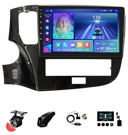 BOJONTN Android 13 Doppel Din 10-Zoll-HD-Touchscreen Autoradio für Mitsubishi Outlander 2020 mit Kabelloses CarPlay GPS Navigation Rückfahrkamera Lenkradsteuerung Bluetooth(T4[4+64G])