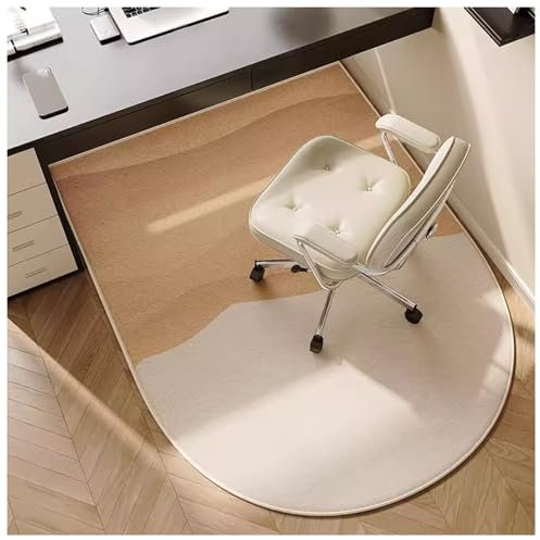 Bürostuhlmatte TPR-Bodenmatte Mit Rutschfester Rückseite Rollen Gleiten Leicht Schlingenflor-Bodenmatte Stoßdämpfend Und Schalldicht Geeignet for Hartholz- Und Fliesenböden(Beige,120x90 cm)