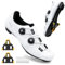 Feyenold Herren Fahrradschuhe Damen Radsport Schuhe Kompatibel mit SPD-SL Pedal & Kompatible Installation SPD/Look KEO Cleats Reitschuhe White 40 EU