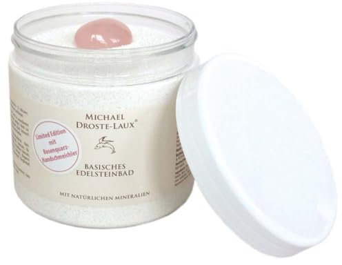 Droste Laux Basic Gemstone Bath LE with Rose Quartz Worry Stone 900g