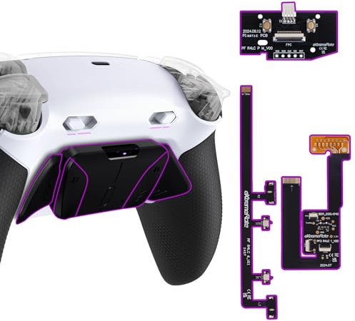 eXtremeRate RISE4 Plus MAX Tasti Aggiuntivi Clicky Trigger Stop per ps5 Controller BDM-030/040/050,Palette Posteriori Back Button Remap Kit per ps5 Joystick-Senza Controller-Nero Bianco