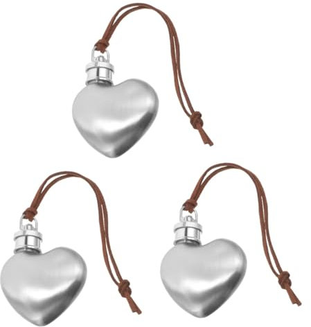 Cabilock 3pcs Heart Shaped Hip Flask Disguised As Keyring Pink Stainless Steel Flask for Liquor Men's