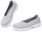 konhill Mocassins pour Femmes Confortables Loafers Décontractées Plates Slip-on Tricot Chaussures Habillées Chaussures de Marche Légères EU 41.5 Gris Clair