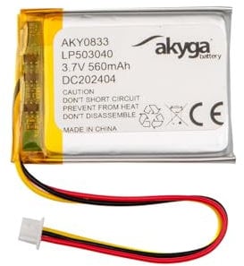 3.7V 560mAh Batterie Akku LP503040 Lithium Polymer Akyga AKY0833 Li-Po Akku PCM+NTC Molex 3-Polig 1,25 8cm