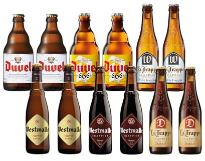 Best of Belgium Paket - 12 belgische Top Biere - verschiedene Bierstile - Bier Geschenk - Duvel, Westmalle, La Trappe - 6 x 2 Biere von Top Brauereien