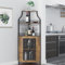 OPULENTHOME 155 cm hoher Weinbarschrank mit verstellbaren Regalen, 5-stufiger Industrie-Barschrank mit Glashalter, Hausbar mit Netztür für Spirituosen und Gläser, Retro-Farbe