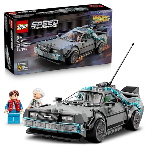 LEGO Speed Champions Macchina del Tempo di Ritorno al Futuro Giocattolo - Kit Modellino di Auto con Minifigure di Doc Brown e Marty McFly - Regalo per Bambini, Bambine e Fan del Film da 9 Anni - 77256