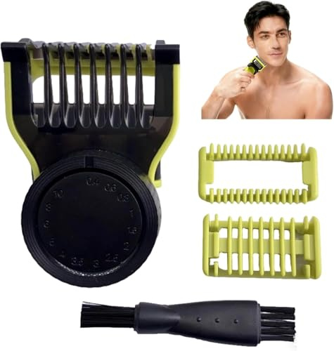 Adjustable Attachments Guide Comb for One Blade, Face & Body Guard with Comb Skin Protector Compatible with Philips QP2520 QP2530 QP2620 QP2630 14 Cutting Lengths (0.4 to10mm) Not for PRO Series