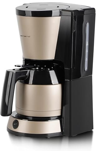EMERIO Filterkaffeemaschine mit 1L Thermokanne (Edelstahl) | max. 8 Tassen pro Durchgang | Schwenkfilter | Tropf-Stopp | inkl. Dauerfilter | automatische Abschaltung | 900 W | CME-131036.3