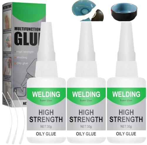 3PCS Oily Glue, High Strength Universal Super Glue,Strong Leather Glue, Multifunctional Leak Sealing Welding Glue, Fast Repair Strong Glue Quick Drying for Plastic, Leather, Metal, Wood, Ceramic