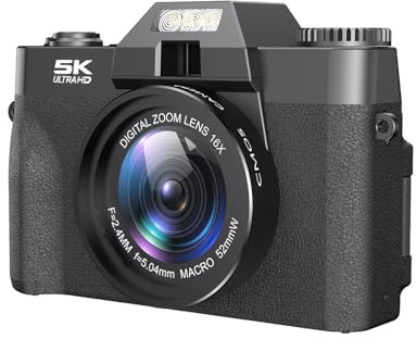 Keovy Digital Camera 5k,The fill light and wide-angle lens must be purchased separately