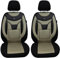 BREMER SITZBEZÜGE Maß Auto Schonbezüge kompatibel mit VW Golf Sportsvan Fahrer & Beifahrer Set ab 2014-2021 / Auto Sitzbezüge Schonbezug Set Autositzbezüge 2er Pack in Schwarz/Beige (902)