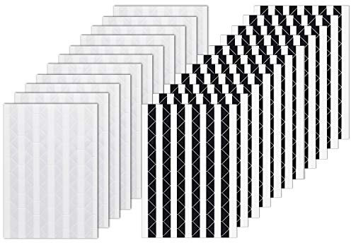 VIPbuy 2244 Stück 22 Blatt Mini Fotoecken Aufkleber Selbstklebend Fotokleber Ecken Ablösbar Fotoklebeecken für Fotoalbum Scrapbook DIY Dekorative (Schwarz und Transparent)