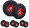 Relaxdays Roue de Diable Set de 8 en Caoutchouc 260x85 mm, increvables, 16 mm, 4.1/3.5-4 essieu, jusqu'à 150 kg, Noir/Rouge