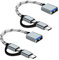 USB C auf USB 3.0 Adapter, 2 in 1 USB C/Micro auf USB Adapter(2 Stück), OTG Kabel Micro USB Kompatibel mit MacBook Pro, iPad Pro, Samsung Galaxy, etc.(Grau)