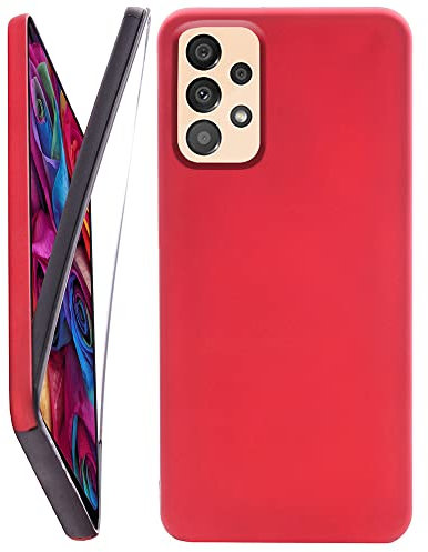CEKA TECH Coque pour Samsung Galaxy A33 5G, Protection intégrale Avant + arrière en Rigide, Housse Etui Tactile 360 degré – Antichoc, Transparent pour (Samsung A33 5G (6.4 Pouces), Rouge)