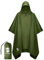 SaphiRose Regenponcho mit Kapuze, wasserdicht, für Herren, Damen, Erwachsene, Grün (Army Green), Einheitsgröße