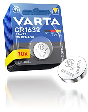 VARTA Piles Bouton CR1632, lot de 10, Power on Demand, Lithium, 3V, emballage sécurisé pour les enfants, pour les appareils Smart Home, clés de voiture et d'autres applications